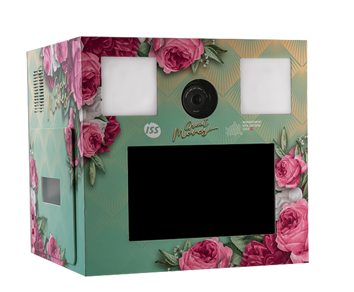 Vollständig folierte Pixtar Fotobox im Corporate Design eines Kunden